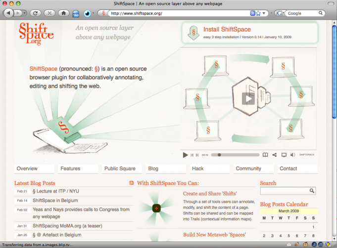 Shiftspace.org Screenshot